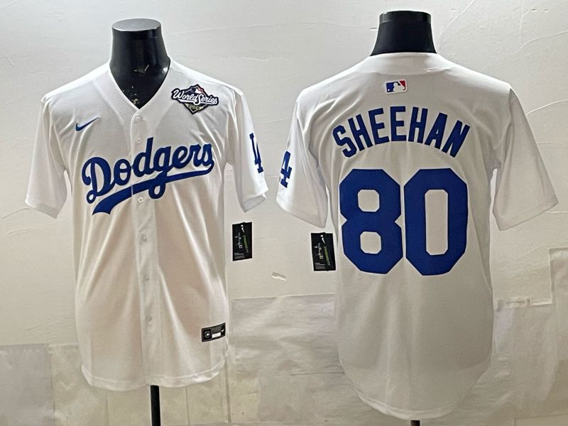 Men 2026 Nike Los Angeles Dodgers #80 Sheehan White Game MLB Jersey 012->los angeles dodgers->MLB Jersey